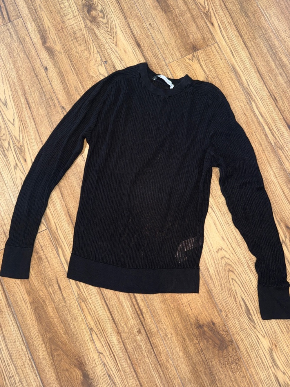 Zara Black sheer Knit long sleeve